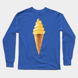 Yellow Lemon Soft Serve Ice Cream Cone Long Sleeve T-Shirt